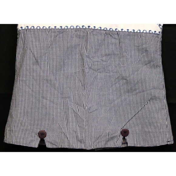 Sweet Angela Rosalina 2pc Outfit Shirt Shorts 8 Navy Plaid Spring Flower Bouquet - Picture 4 of 13